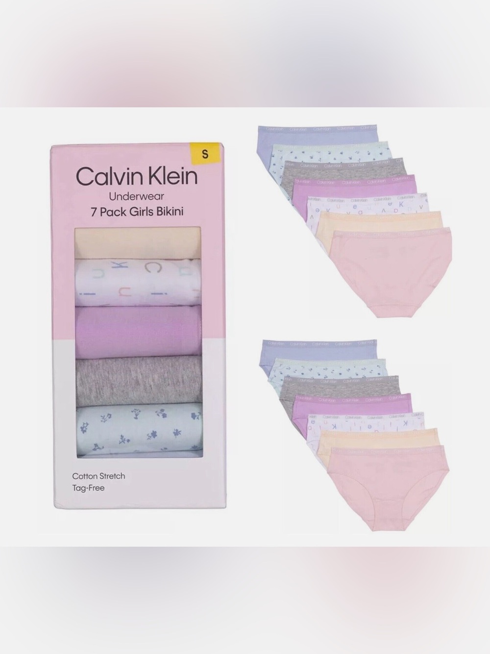 Calvin Klein Girls' Bikini 7-Pack - size L